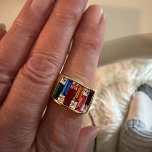 Multicolor Gemstone Gold Ring